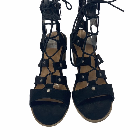 DV by Dolce Vita | Black Suede Lace Up Sandals - Picture 5 of 12